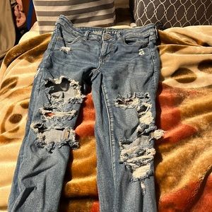 American Eagle ripped jeans, size 6 shirt